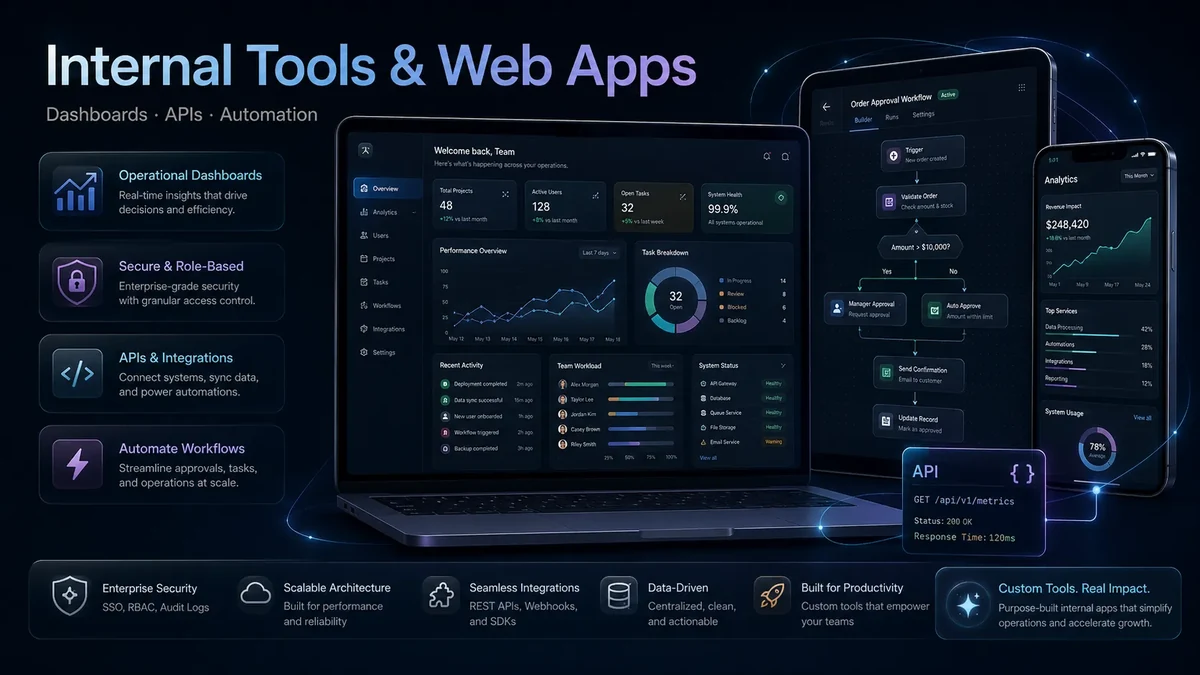 Internal tools and web apps mockup