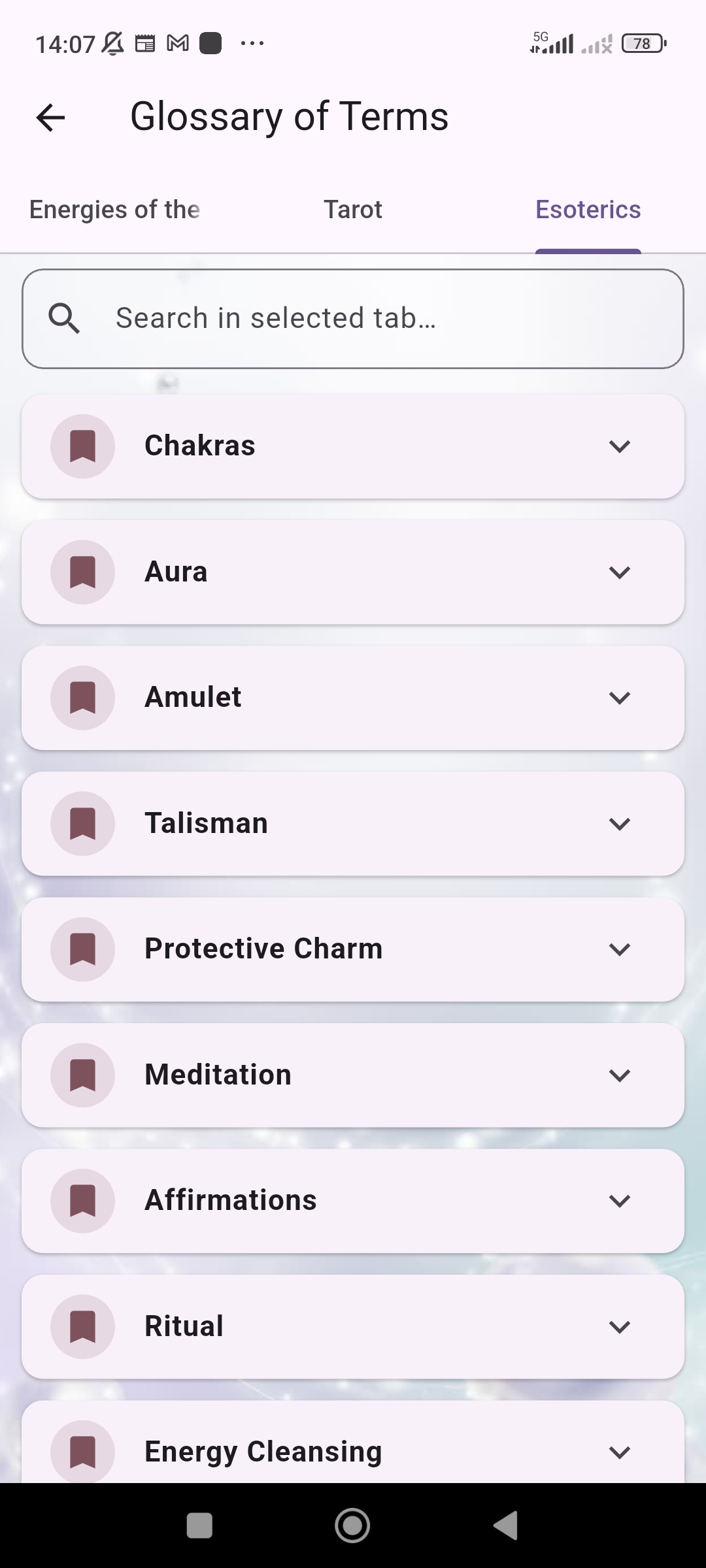 Astera glossary term detail screen