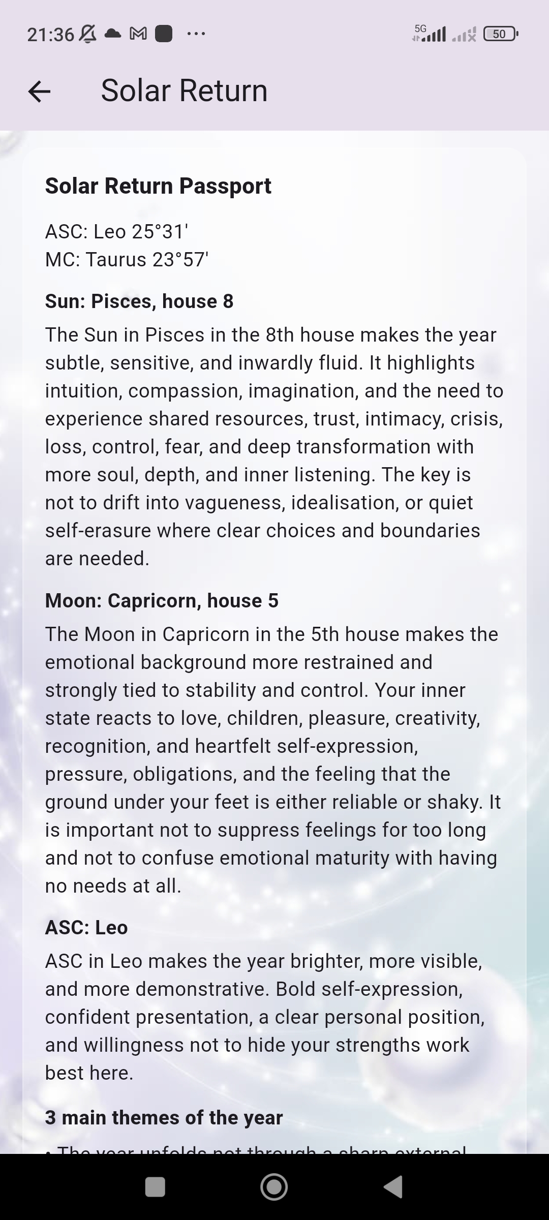 Astera solar return passport